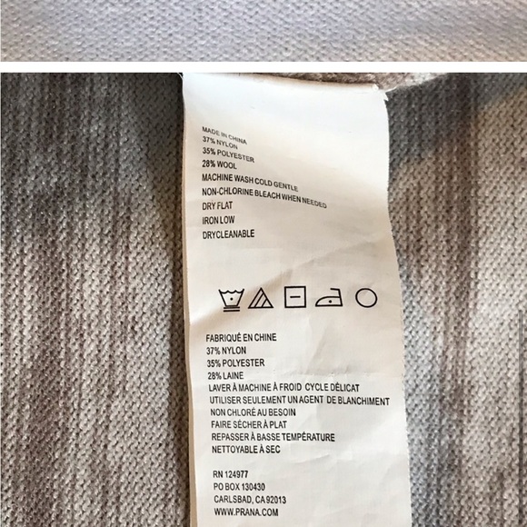 PrAna Rosalia wool blend sweater, beige, quarter zip - Picture 3 of 4